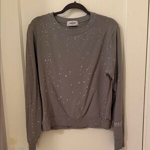 soulcycle Gray Paint-Splatter Crewneck Sweatshirt